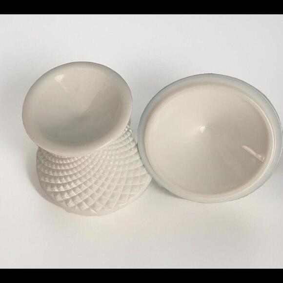 Vintage Westmoreland English Hobnail Sawtooth Milk Glass Compote Dish Lid - Picture 10 of 12